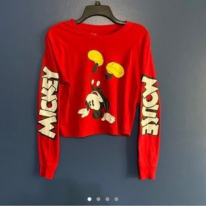 Mickey Mouse handstand long sleeve crop top